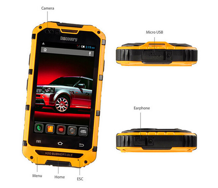 New arrival Discovery V6 SmartPhone Brand New IP68 phone MTK6572 Android 4 2 2 GPS Dustproof