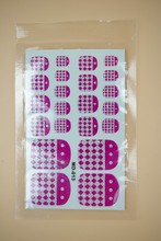 MD013 New Beauty Product 3d Toe Nail Art Decorations Foil Stickers Purple Square Dots adesivo de