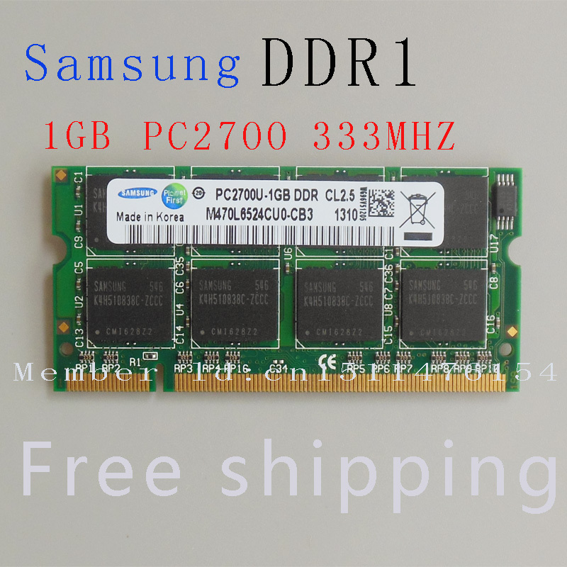 Samsung Notebook memory ddr1 1GB PC2700 DDR333 200PIN  memory DDR laptop RAM Original authentic SODIMM Computer Free shipping