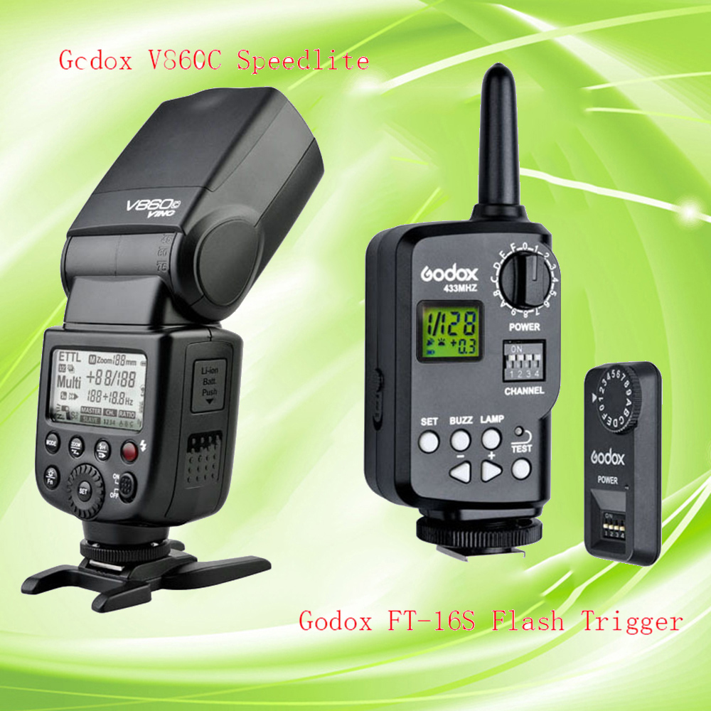 Godox VING V860C HSS TTL Li-ion Flash Speedlite + FT-16S Wireless High Power Control Flash Trigger for Canon DSLR Cameras