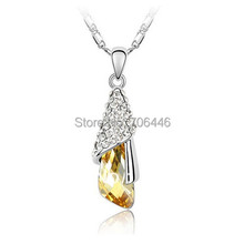 CZ Rhinestone Crystal White Gold Jewlery Girl Necklace