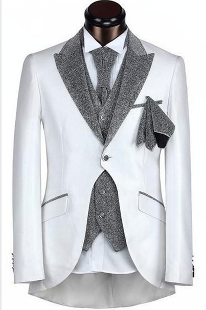 Custom Made One Button Groom Tuxedos Groomsmen Men's Wedding Prom Suits (Jacket+Pants+Vest+Tie) K:501