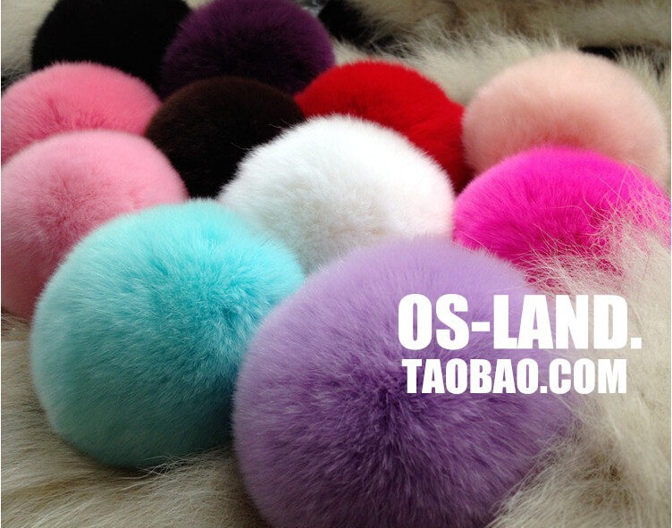 Free shipping 5pcs 100% real Rex Rabbit Fur Ball D8 for Skullies Beanies hat capbag keyclothes genuine fur pompoms (4)