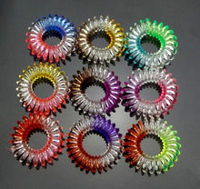 3cm 10 Pcs Lot Telephone Line Patchwork Candy Colors High Qualtity Triangle Ponytail Holder Elastic Hair