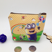 Leather Women Wallets PU Coin Purses Holder Despicable Me Minions Coins Pouch Small Bags For Kids