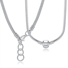 45CM 925 Sterling Silver Charm Fit Pandora Necklace Snake Chain Silver 925 Original Jewelry PA2037