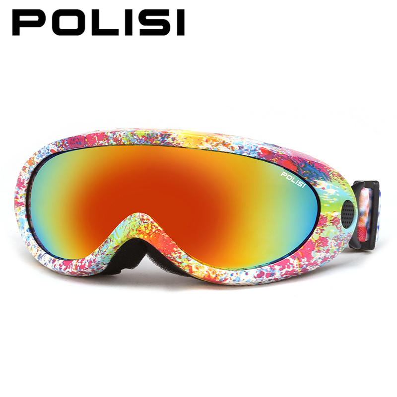 POLISI Men Women Anti-Fog Skiing Eyewear Winter Outdoor Sports Snowmobile Snowboard Skate Ski Goggles UV400 Motorcycle Glasses