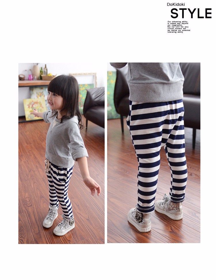 2015 spring hot sale harem pants kids new style fashion 100% cotton boy pants 1-3year Stripe harem kids pants baby harem pants