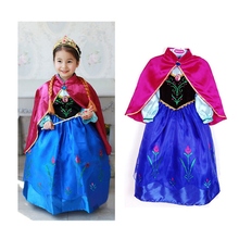 New model Elsa Costume Anna Princess Kids Fancy Party Dress Kids infant dresses high-grade Princess dress set