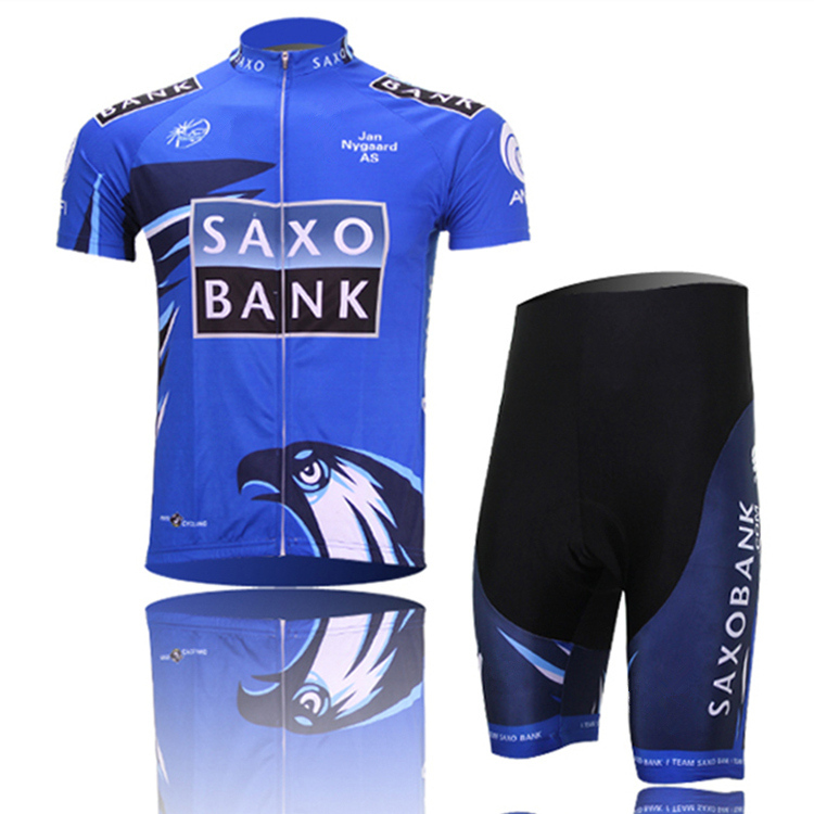 Saxo Bank Cycling Jersey Pro Team Short Sleeve Bicycle Clothing Mountain Bike Cycling Clothing Ropa Ciclismo Unisex Size:S-XXXL