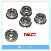10PCS/LOT High Quality F693ZZ 3mm Flange Deep Groove Ball Bearing 3*8*4 3mm Flanged Ball Bearing