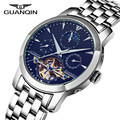 GUANQIN Mechanical Watch Men Sapphire Mirror Tourbillon Automatic Watches Casual Waterproof Mens Wristwatch Relogios Masculino