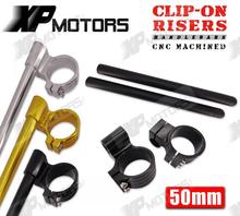 New Motorcycle 50mm CNC High Lift 1 Riser Clip On Handlebars For Yamaha FZ1 2001 2002