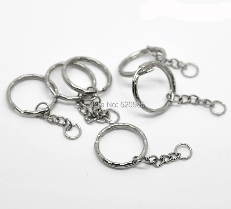 -30PCs-Silver-Tone-Key-Chains-Key-Rings-53mm-2-1-8-long-B19405-yiwu