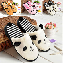 2016 Fashion New Popular Panda Striped Skidproof Home Slippers,Lovely Animal Slippers,Winter Warm Plush Slippers Women PY91