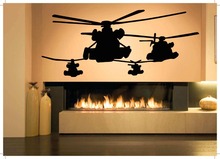 Gunship Sticker Attack Helicopter Decal Muurstickers Posters Vinyl Wall Art Decals Pegatina Quadro Parede Decor Gunship Sticker