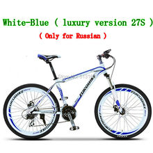 Blue White MTB Boys and Girls 26inch Bike Luxury Version-Exercise Mountain bicycle complete 27-Speed bikes Mountain Bike