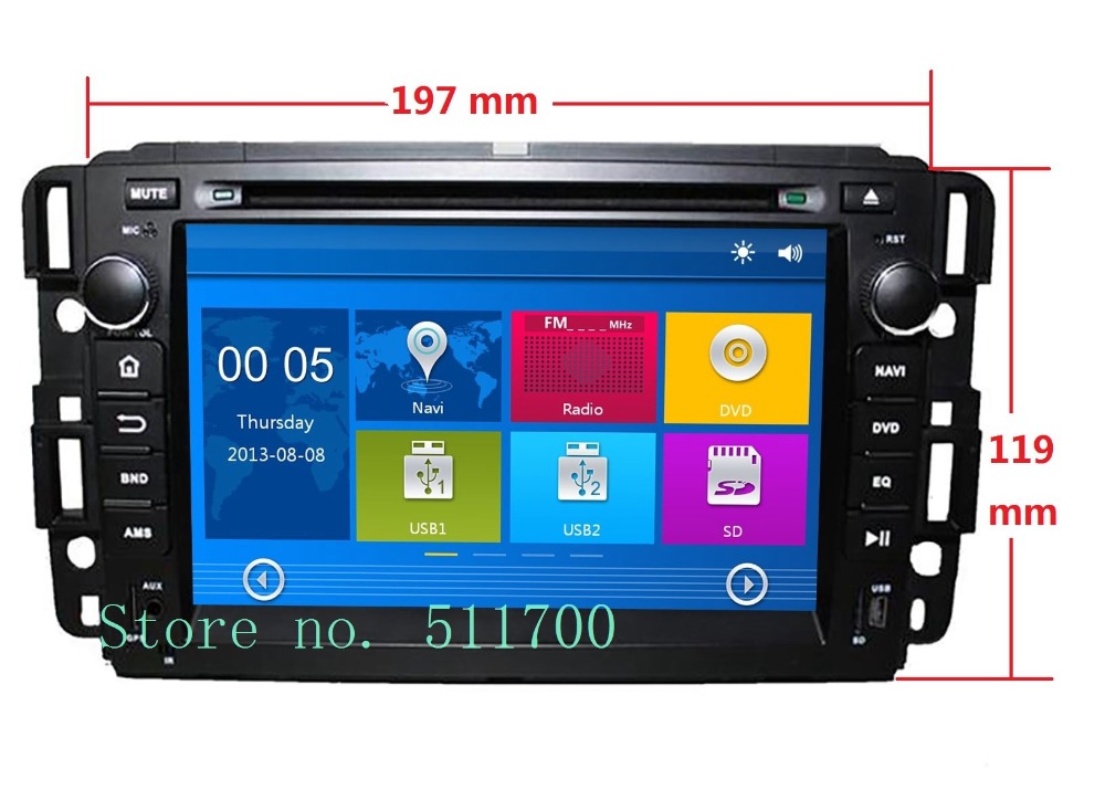 7 Inch 2 Din Car DVD Player For GMC Yukon/Tahoe/Acadia(2007 2013