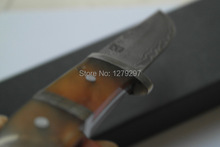 Damascus sharp knife knife tool outdoor ox horn hilt Damascus gift of knife