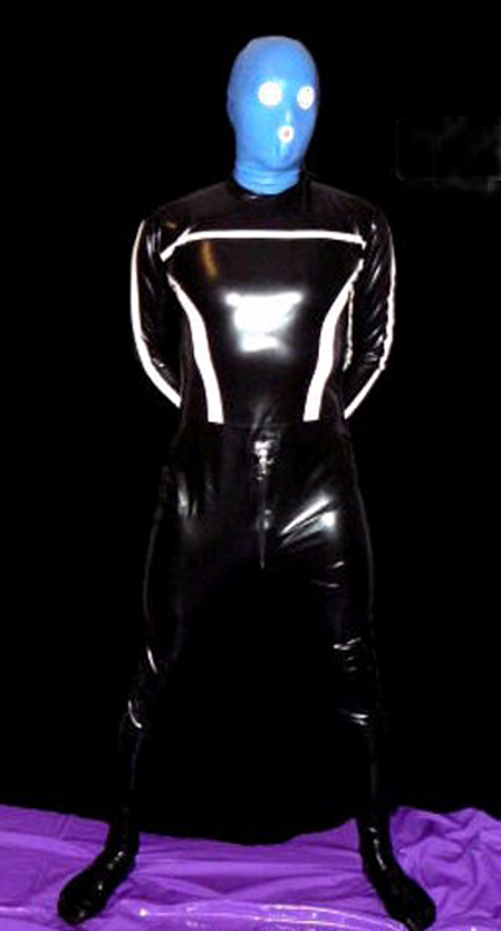 2015 new fashion fetish Rubber sexy bodysuits web look latex catsuit tights for men black zentai garment plus size Hot sale