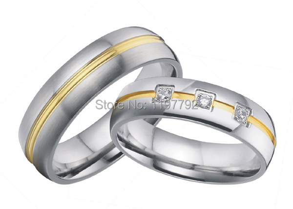 2 pieces bicolor western european style mens and womens wedding bands engagement rings sets - Western Style Wedding Rings 2 pieces bicolor western european style mens and womens wedding bands engagement rings sets - Western Style Wedding Rings
