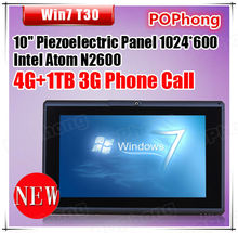 Windows 7 Tablet 10” Piezoelectric Screen with 3G SIM Card Slot Phone Call 4G RAM Intel Atom N2600 1TB HDD T30
