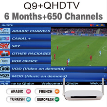 6 months QHDTV Arabic IPTV Box 670 Plus Arabic Channels No monthly pay with Q9 Android 4.4 WiFi HDMI