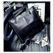 2015 European PU Leather Women s Handbag Patchwork Designer Brand High Quality Ladies Office Shoulder Bags