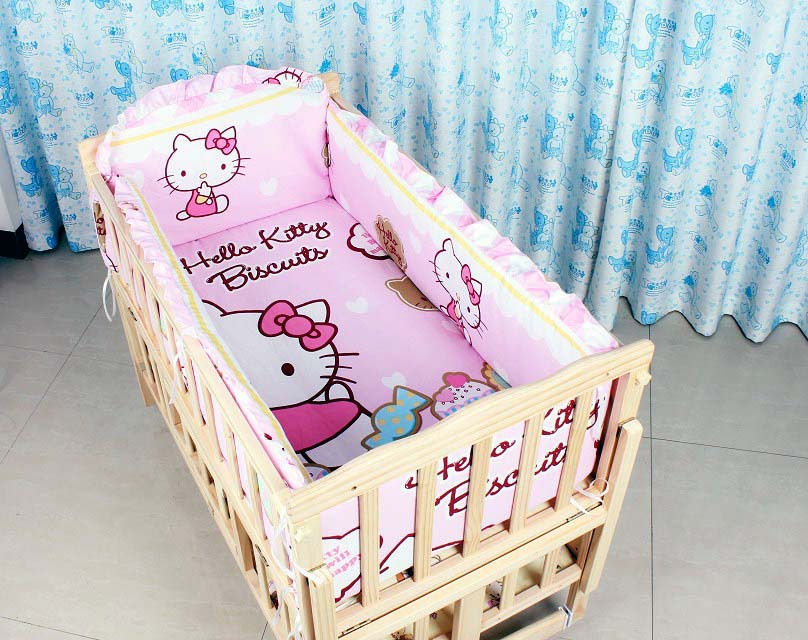 5 pcs Baby Crib Bumper Kids baby bedding set baby bedding baby crib sheets100 cotton boy