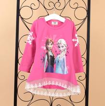 2015 Spring Child Tracksuit Fashiong Cartoon Girls Clothing Set Long Sleeve Top Blouses Legging Outfit Kids