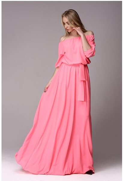 ... long-maxi-dresses-women-s-elegant-casual-Pink-Black-chiffon-dress.jpg