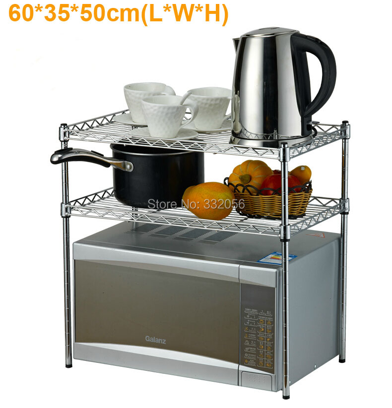 60*35*50cm Sakura Double Layer Microwave Shelf Kitchen Storage Rack Supplies Microwave Oven Rack Shelf