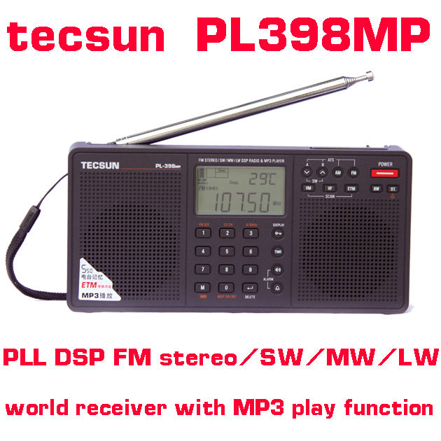 Tecsun PL-398MP 2.2'' Full Band Digital Tuning Stereo Radio Receiver MP3 Player - Black Tecsun PL-398MP 2.2'' Full Band Digital Tuning Stereo Radio Receiver MP3 Player - Black