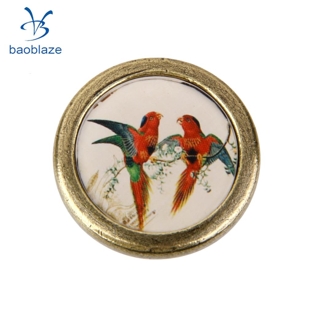 HUMMINGBIRD BLUE BIRD HOME DECOR CERAMIC KITCHEN DRAWER DOOR BRASS HANDLE PULL