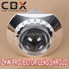 Free Shipping 2 5 inches Mini WST HID Bi xenon projector RHD LHD ZKW Shroud for