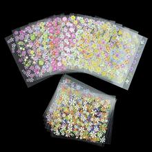 3D Nail Art Stickers Beauty 2015 Summer Style 24 Design Colorful Flower Nail Foil Manicure Decals
