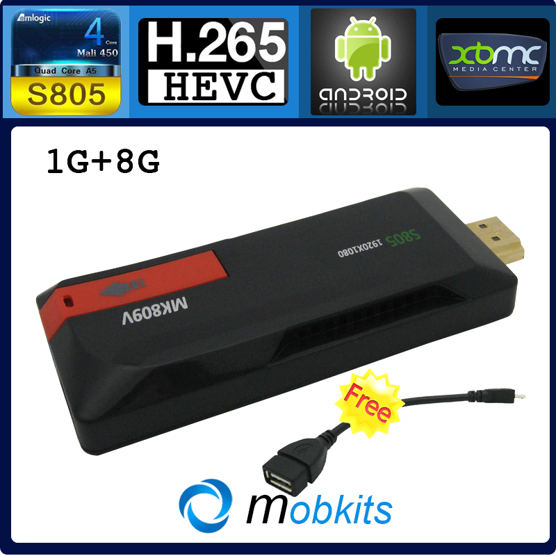 MK809V Amlogic S805 MK808B Plus Updated Android TV Miracast Smart TV Pre-Installed XBMC KODI Add Ons RK3188 T Android Mini PC