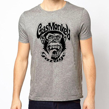 Printed Gas Monkey t shirts Monkey Sticker Gas Monkey t-shirts Brand Fashion Casual Tshirt Clothing