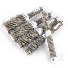 5pcs Round Rolling Hair Brush Set Barrel Curling Brush Comb Hair Styling Tools Professional Barber Salon Products Comb For Girls