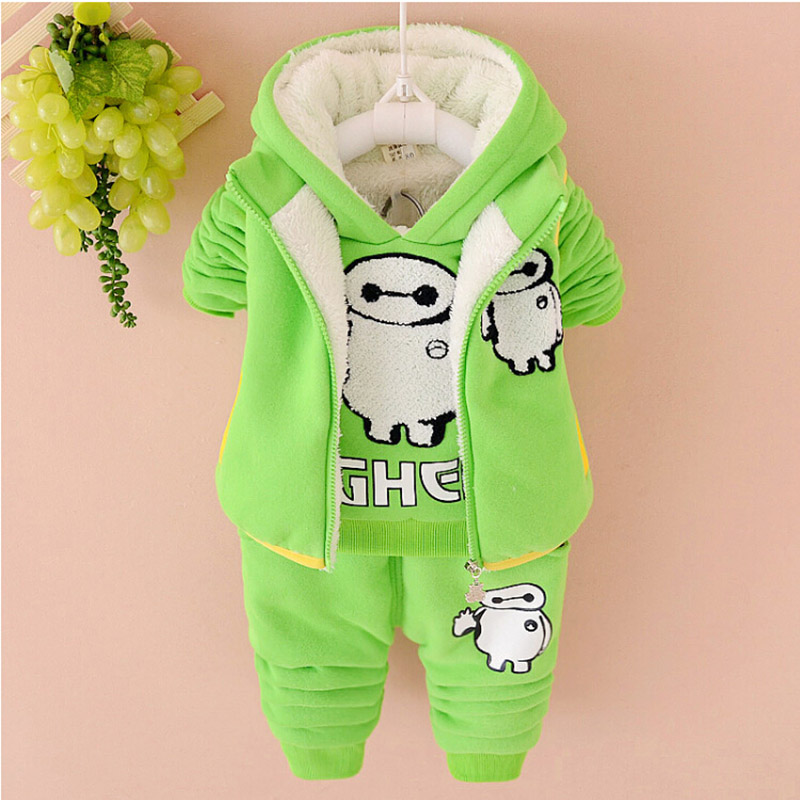2015 Winter  Toddler Boys Clothing Thick Fleece  Christmas Clothing Set  of 3 Pieces 112001