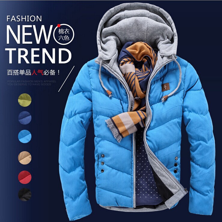 HOT SALE 2014  new men's winter Down Coat male  Slim thick padded cotton jacket coat  tide male Down jacket