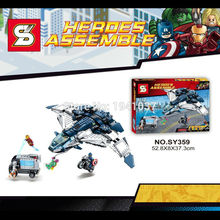 SY359 Iron man captain American ride Helicopter Warplane building block set minifigure with Weapons BABY TOYS