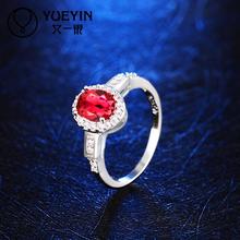 R026 New Arrival anillos de plata 925 sterling silver ring fashion ruby jewellery rings for women