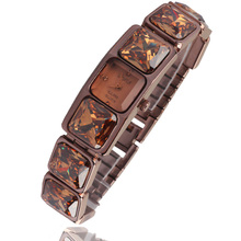 Moda señora Women de reloj Retro vintage pulsera cristal de café hora de vestir rhinestone cumpleaños de la muchacha de regalo de lujo