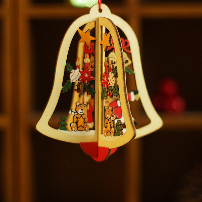 3pcs christmas tree decorations wooden fold bell xmas 3pcs christmas tree decorations wooden fold bell xmas