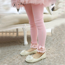 In Stock Girls lace bow Leggings princess Girls panty hose Kid pants child Leggings 2 6
