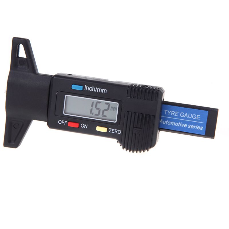 Digital LCD Auto Car Tyre Tire Tread Depth Gauge/Check/Tester Measuring Tool 0-25.4mm Metric / Inch Black