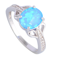 Wedding ceremony Jewellery Rings for girls Blue Hearth Opal 925 Sterling Silver Overlay ring dimension 5 6 7 eight 9 10 R506