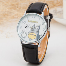 2015 New Totoro Pattern Cartoon Watches Women Luxury Brand Fashion Leather Strap Quartz Watch Ladies Wristwatch Relojes Clock