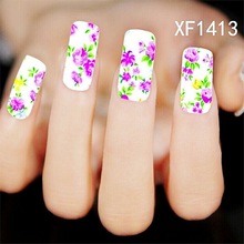Water Transfer Nail Art Stickers Decal Beauty Pink Rose Peony Flowers Garden Design DIY French Manicure Foils Stamping Tools